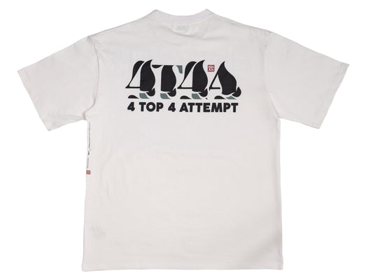 4T4A×MHAK Logo Tee / White×Black